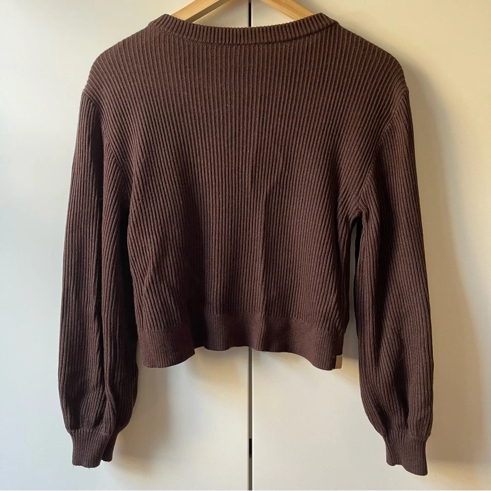 RARE Lululemon Reversible Crossover Sweater Espresso Chocolate Brown Size 2 - Picture 3 of 9